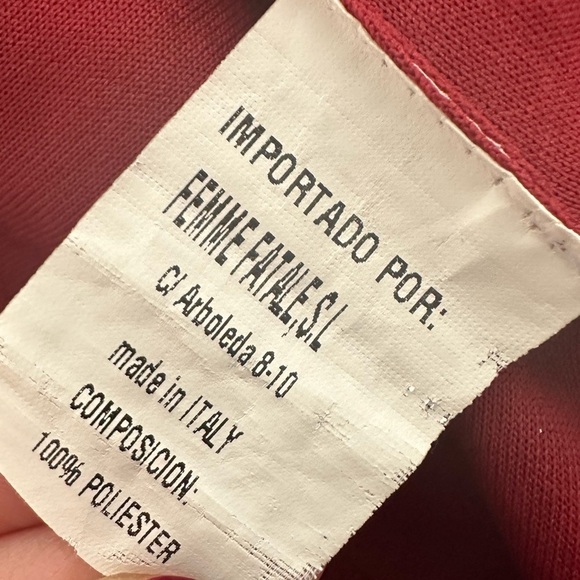 Femme Fatale  Italy red floral ruffle dress midi SZ M - Picture 8 of 10